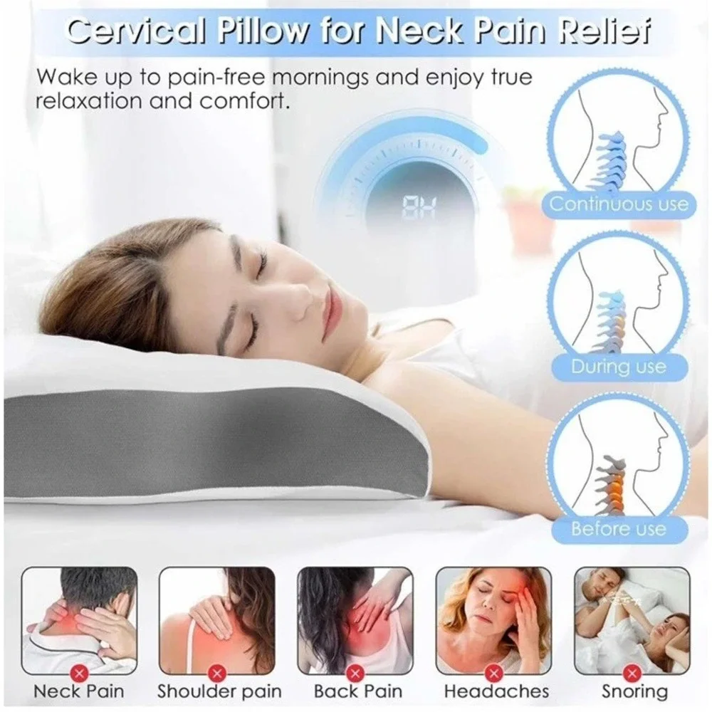 Cervical Neck Pillow Memory Foam Pillows for Neck Pain Relief, Ergonomic Pillow